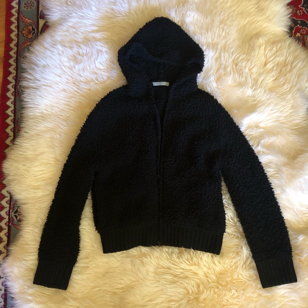 Vince Black Teddy Bear Sherpa cashmere wool hoodie S